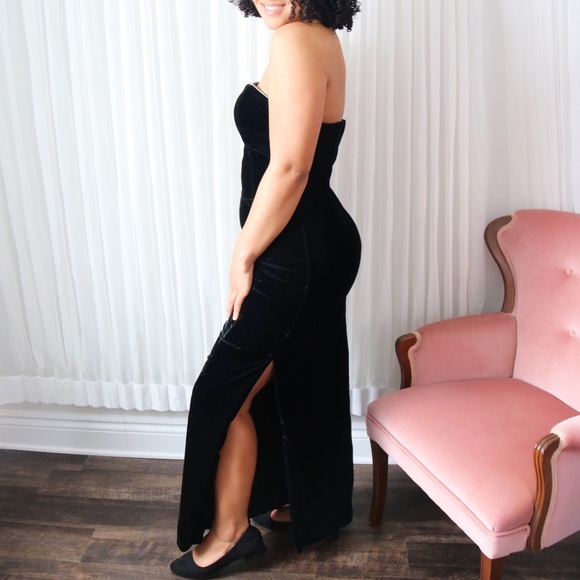 90’s / Y2K Black Velvet Gunne Sax Gown - Picture 5 of 7